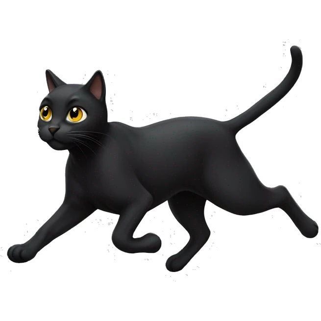 black cat running emoji