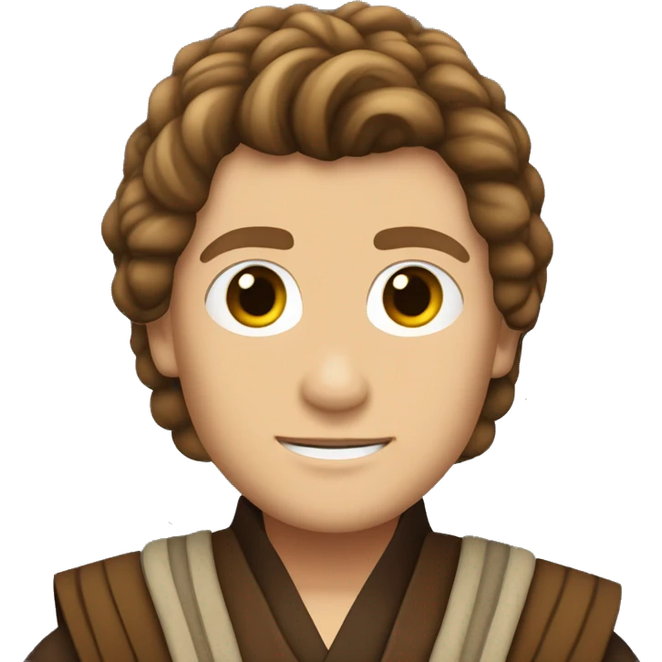 Anakin Skywalker as a padawan learner with a Jedi braid emoji
