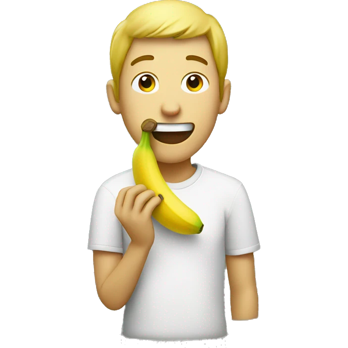 Guy eating banana emoji