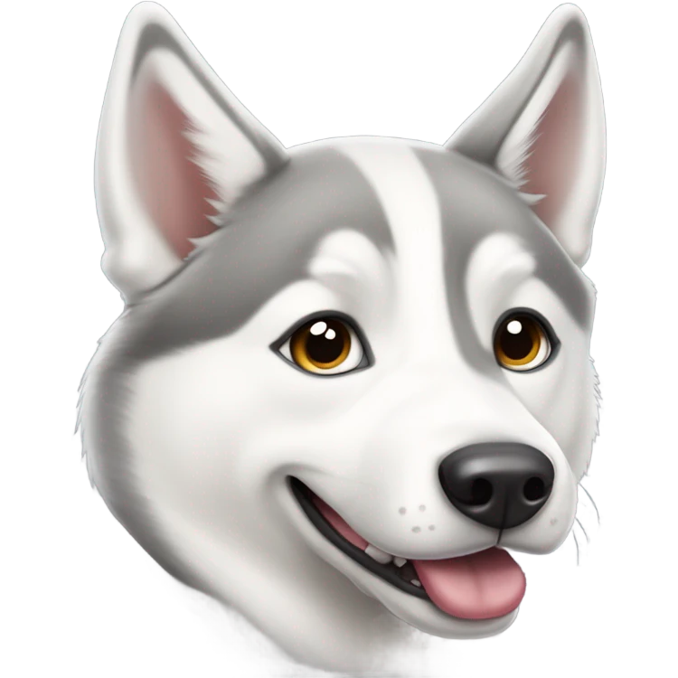 shibi style white and grey siberian husky in love emoji