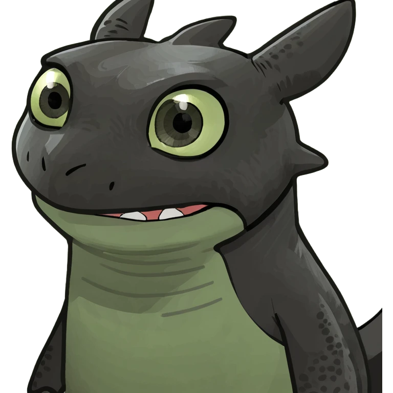 Toothless from how to train a dragon emoji