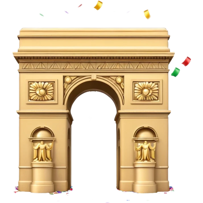 arc de triomphe emoji with confetti celebration emoji