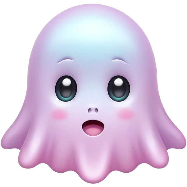 Kawaii pastel ghost floating, no arms emoji