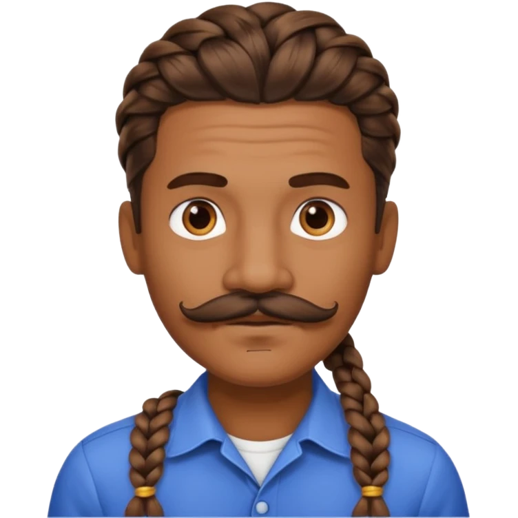 braided an with mustache emoji