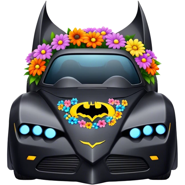 Batmobile full of flowers emoji