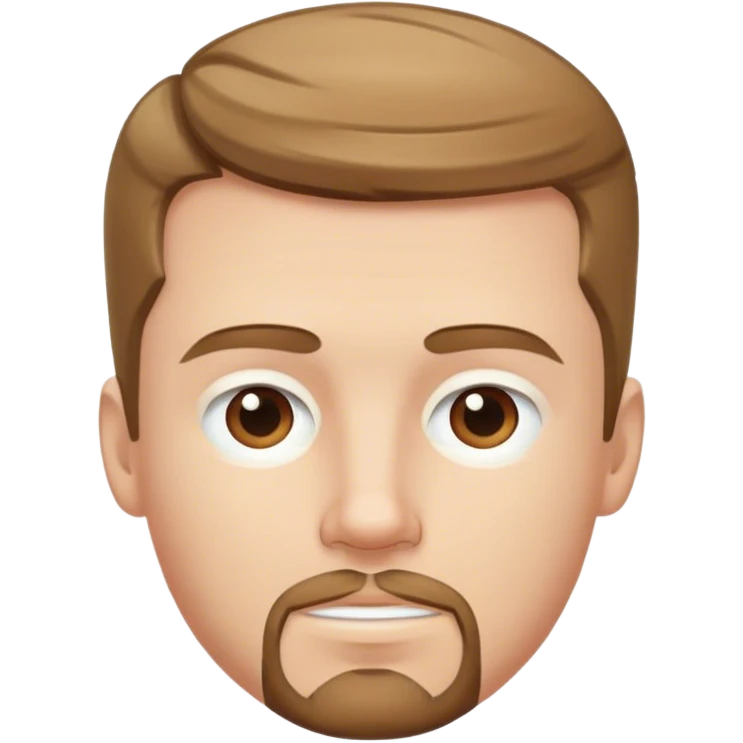 white male with short light brown hair on forehead with goatee emoji