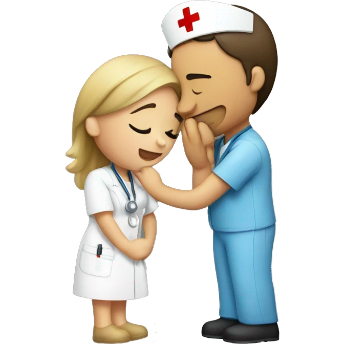 Nurse kissing nurse  emoji