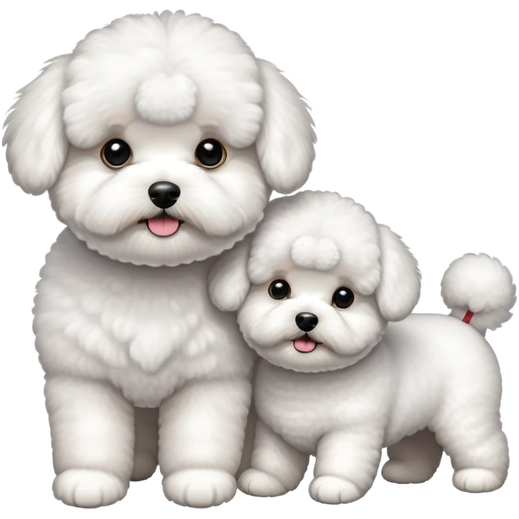 three cute white bichon frise emoji