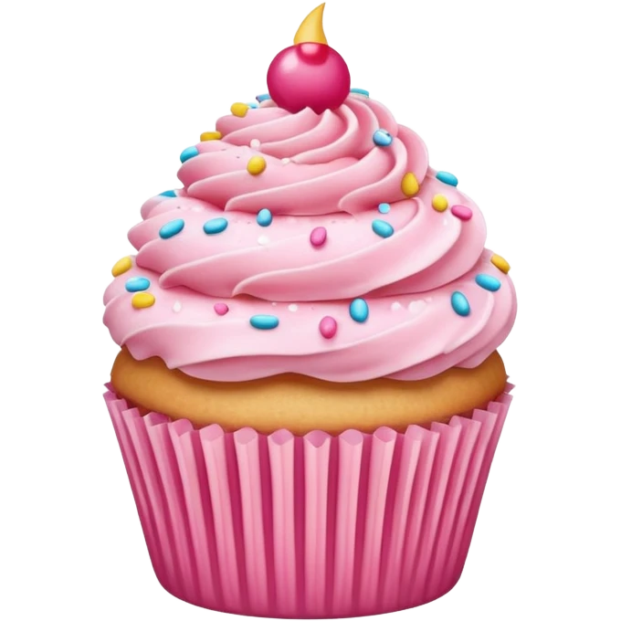 Cupcake with pink icing emoji