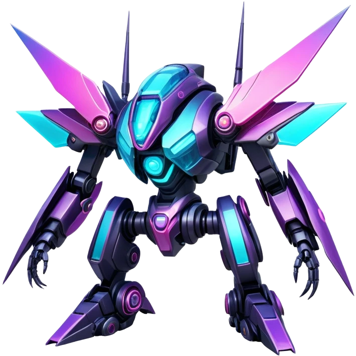  Epic legendary rare glowing mechanical Shiny sparkly transparent bioluminescent luminescent vibrant bright pastel dark exotic iridescent colorful gradients futuristic modern metallic glossy glittery fantasy-cyber-Fakémon-Vernid-mecha-creature emoji