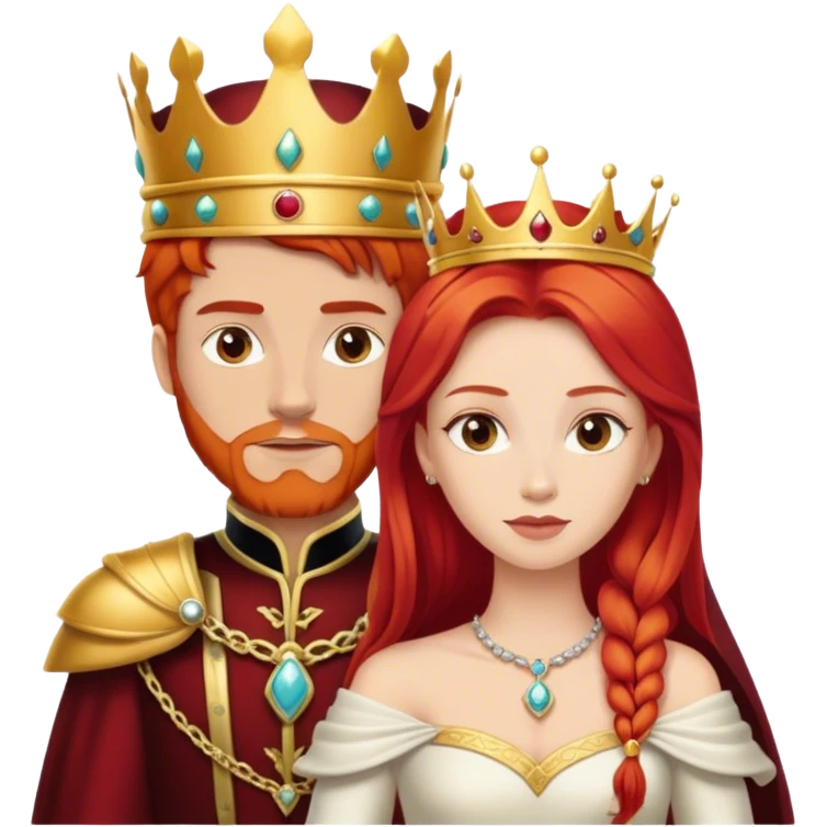 Red hair king blonde queen emoji