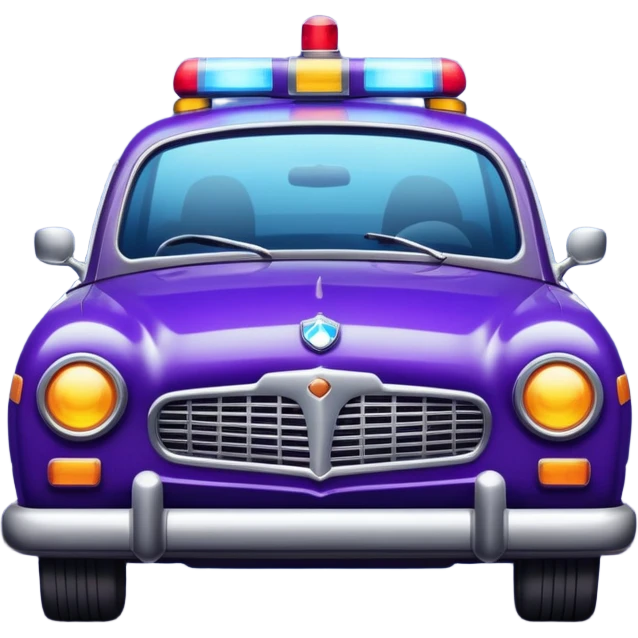 Car police flashing light in dark purple and dark blue tones. The style is realistic, a little vintage emoji