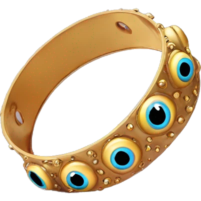 very thin gold bangle ring studded with eyeballs emoji