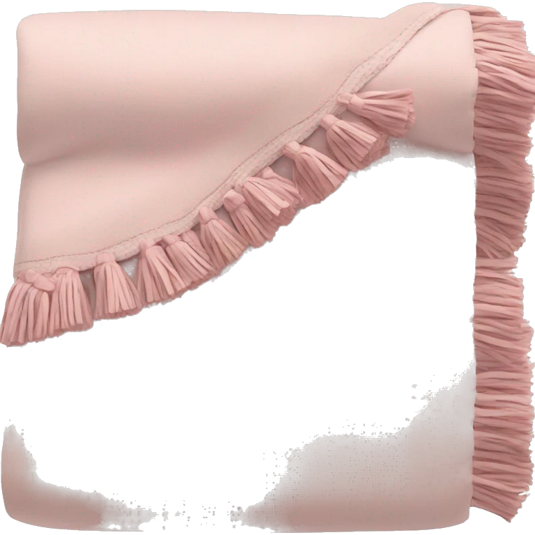 Light pink blanket with tassels, folded  emoji