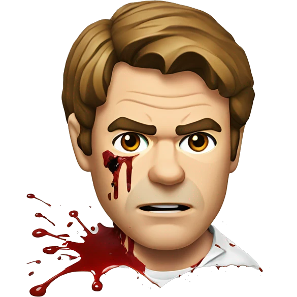Dexter Morgan with blood spatter emoji