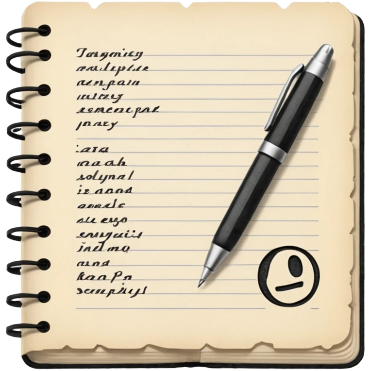 a paper manuscript that is a screenplay with a ballpoint pen emoji