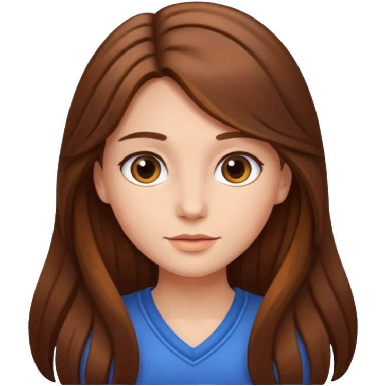 brown hair girl with long hair emoji