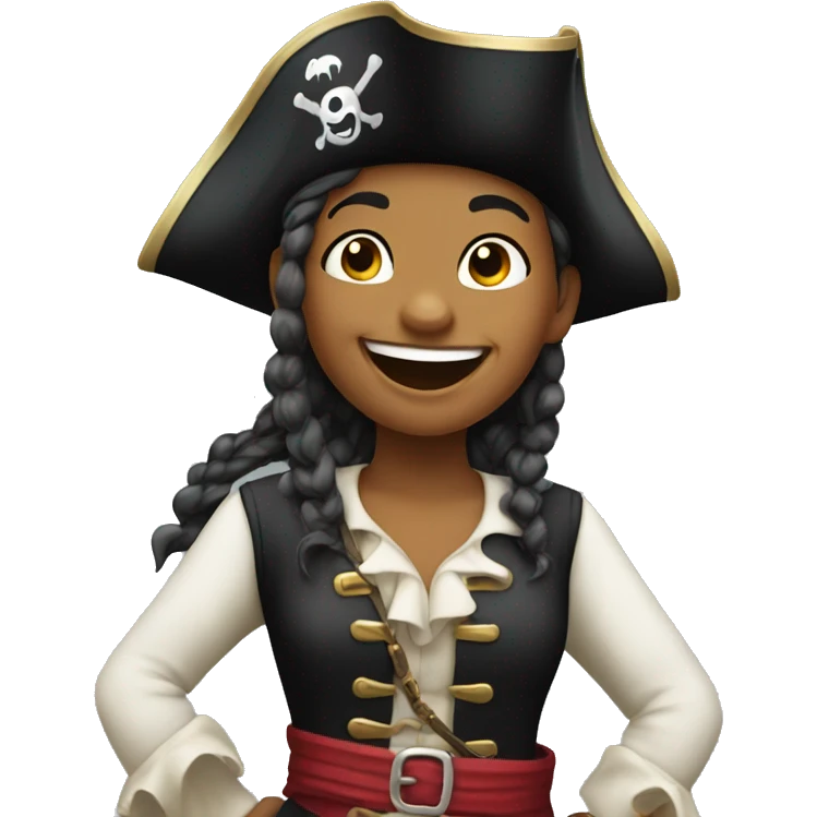 Pirate girl laughing emoji
