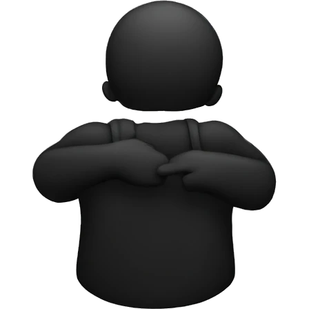 Hug black emoji