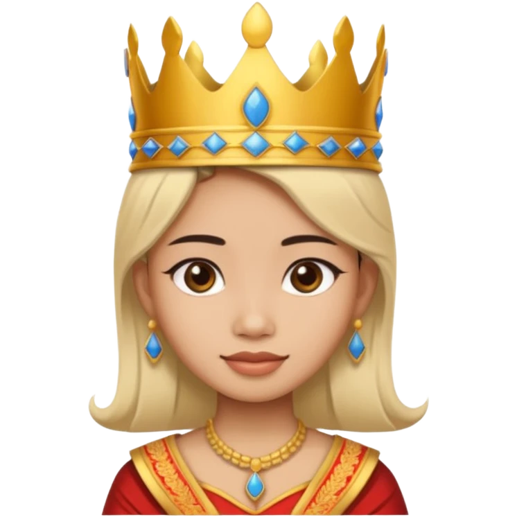 Create Emoji of a young woman wearing Khmer clothes And a Khmer-style crown emoji