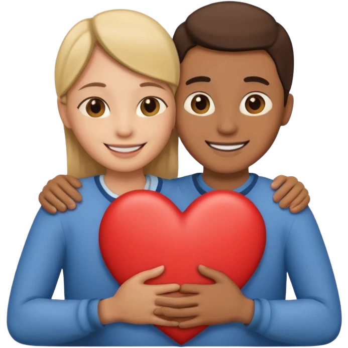 two people with a heart between them representing understanding emoji