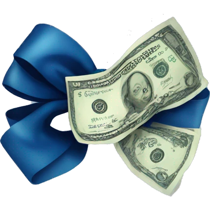  money with dark blue bow emoji