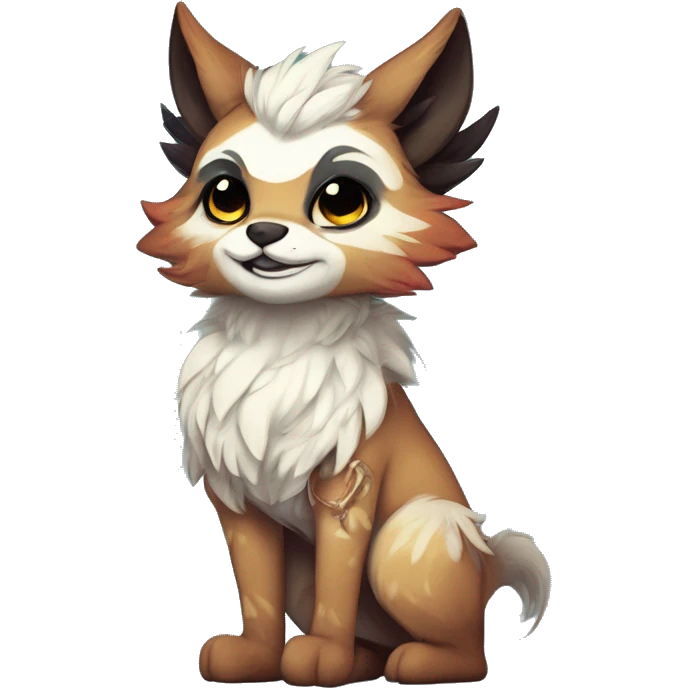 Cool cute Kawaii edgy fantasy animal  fursona Fionbri by griffsnuff & LiLaiRa & Falvie full body emoji