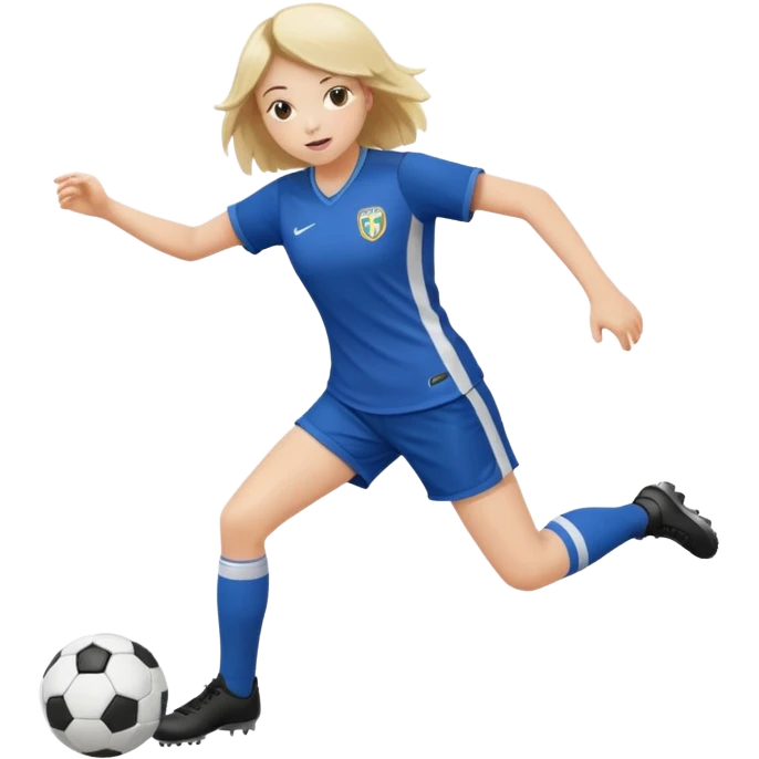 Girl Shooting a soccer ball emoji
