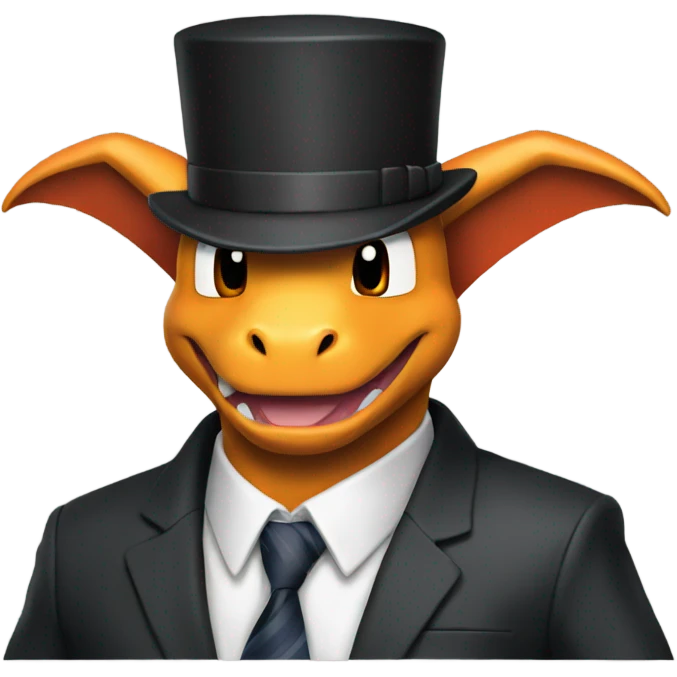 Charizard wearing a suit emoji