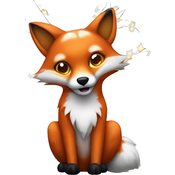 Fox with christmas lights emoji
