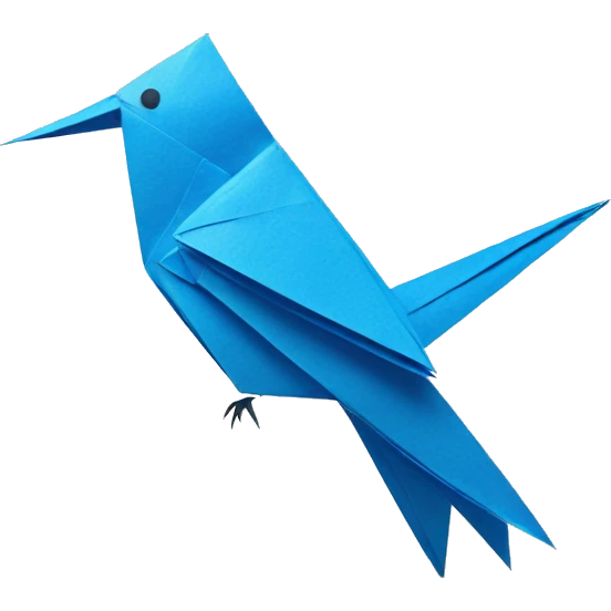 paper blue bird origami emoji
