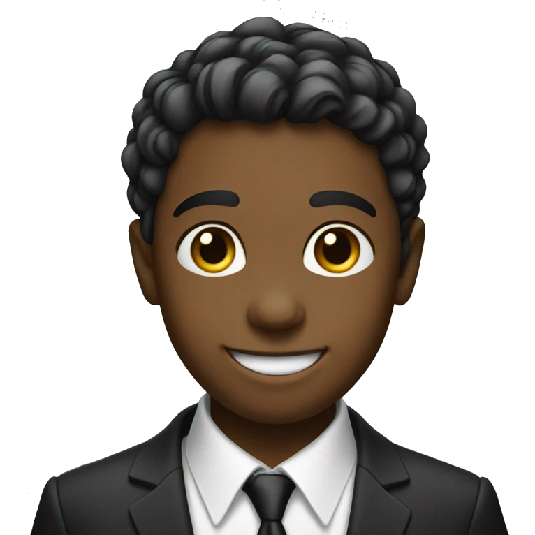 smiling boy in formal suit talking  emoji