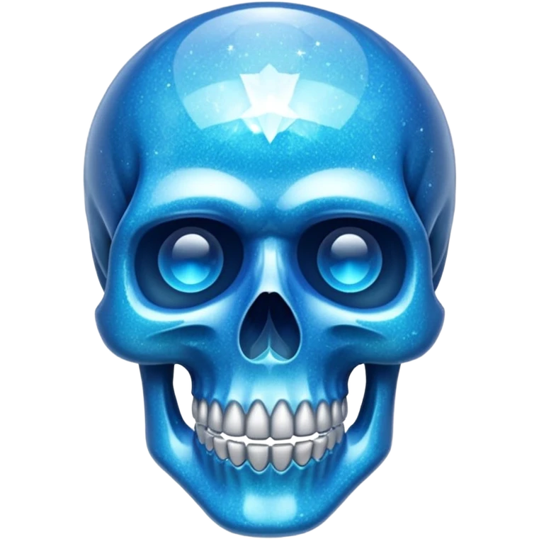 glitter azul skull crystal emoji