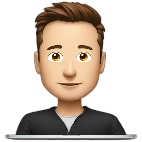 elon musk, laptop emoji