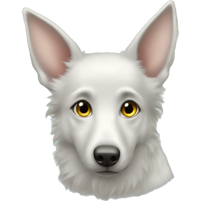 piccolo lupo grigio con occhi gialli  emoji