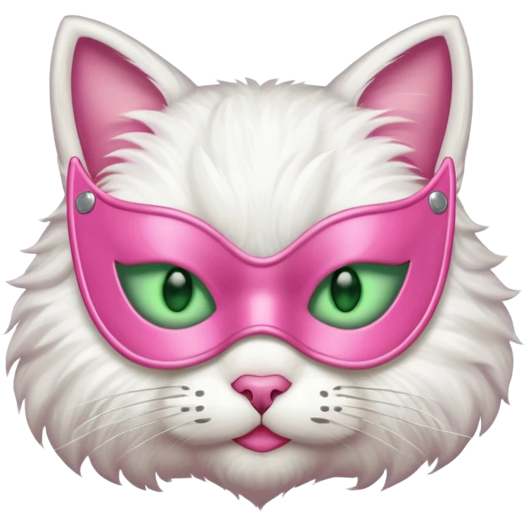 an portrait cat with pink mask
 emoji