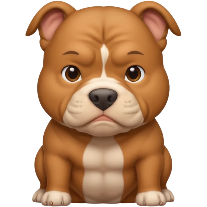light brown pocket bully facing forwards, head and shoulders emoji