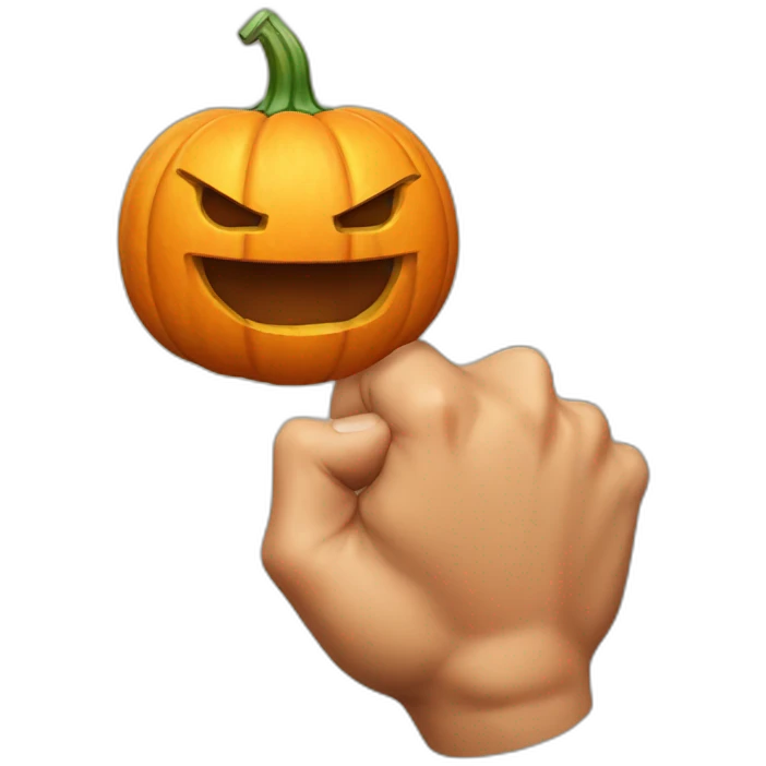 pumpkin flexing its right bicep emoji