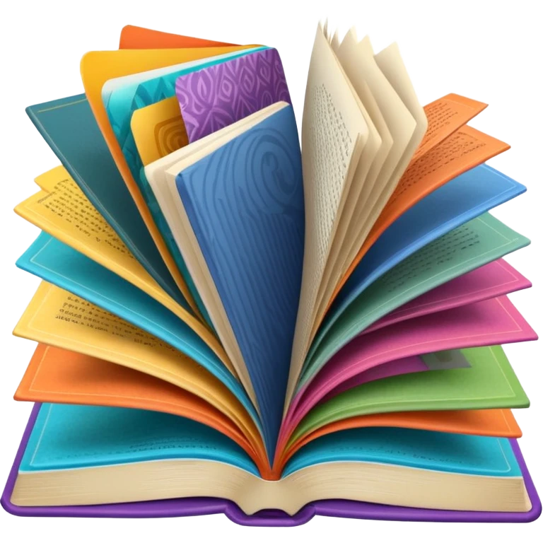 a book with brightly colored wallpaper samples emoji