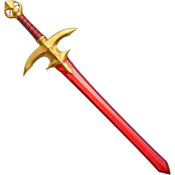 golden sword with red gem, simple emoji