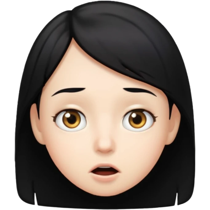 more surprised with black hair emoji