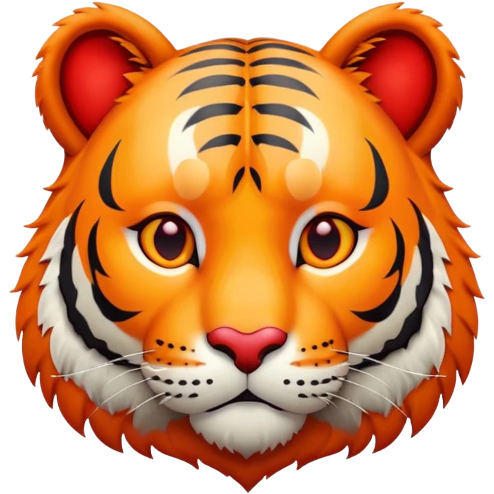 Sad tiger holding heart emoji