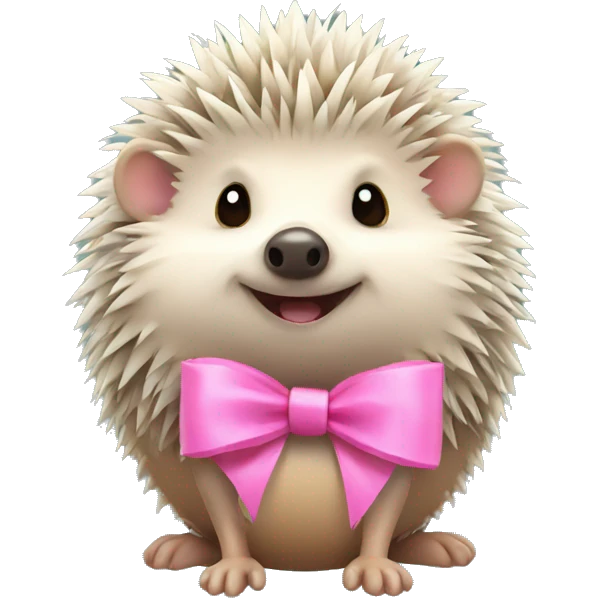 hedgehog with a pink bow emoji