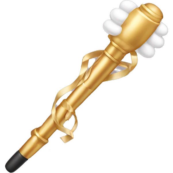 Gold and white curling wand emoji