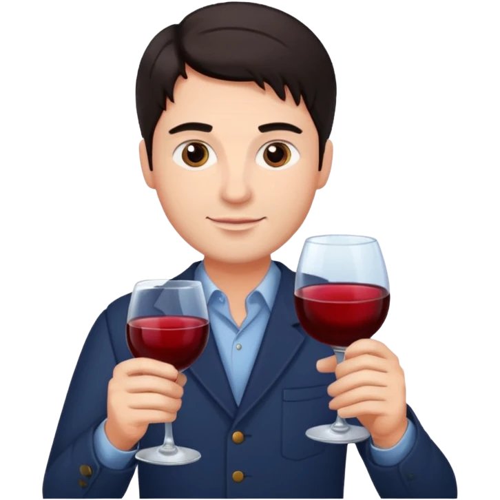 wine expert dark hair man\ emoji