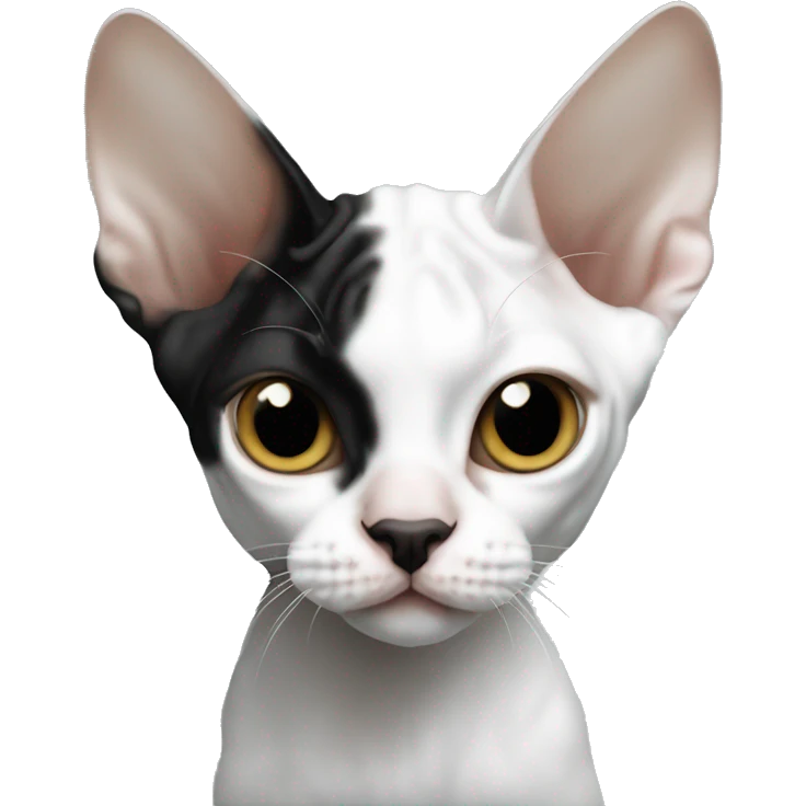 Devon Rex black and white with black nose emoji