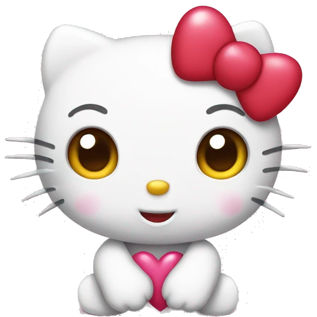 hello kitty with heart emoji