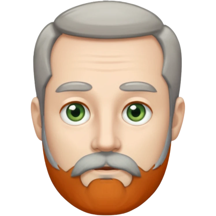 Greenish grey eyed adult man with greyish very short poor hair and a extremely long beard. Pale skin. emoji