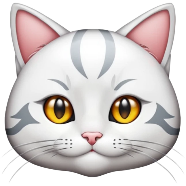 Kısa siyah küt saçlı anime kızı kedi kulaklı emoji