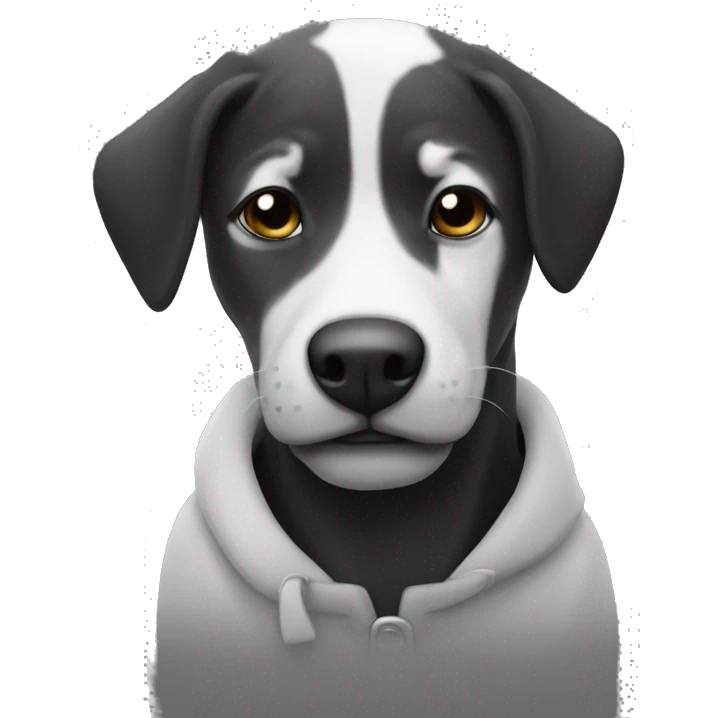 Black and white stafdy emoji